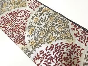 アンティーク　青海波に草花模様織出し袋帯（材料）